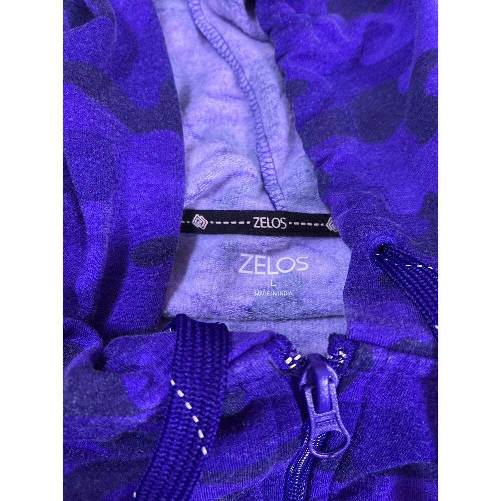 Zelos Purple Camo Quarter Zip Pullover Womens Large Y2K Athletic Activewear - Picture 3 of 4